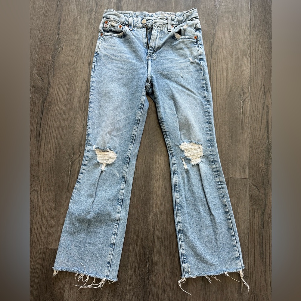 AG Adriano Goldschmied Light Blue Distressed Jeans - Size 25